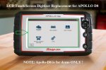 LCD Touch Screen Digitizer for Snap-on Apollo-D8 EESC333 Scanner